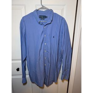 Ralph Lauren Classic Fit Blue Oxford Button Down Shirt Men's 17 34/35